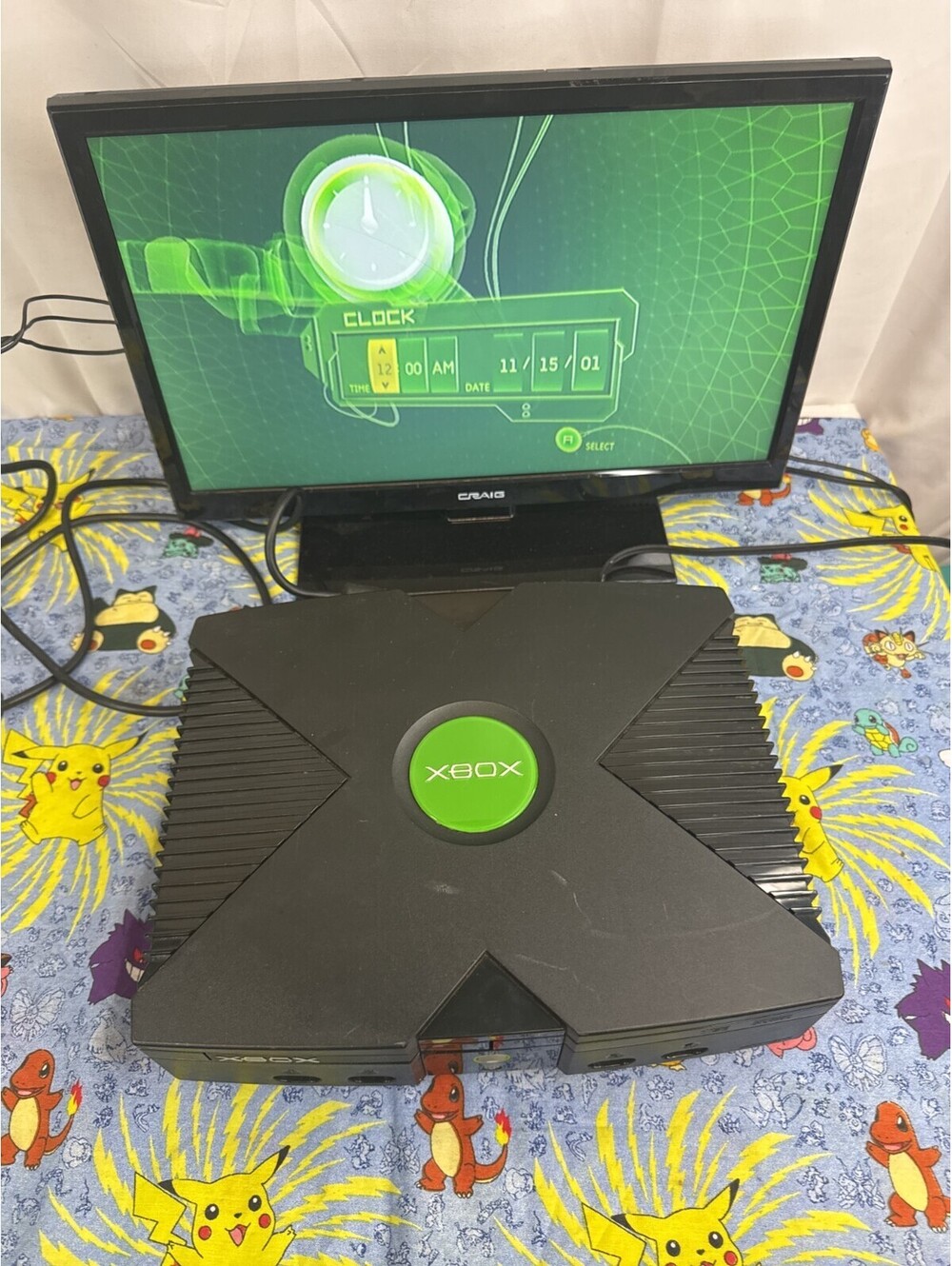 Microsoft Original Xbox 8GB Home Console - Black - Untested For parts or repair